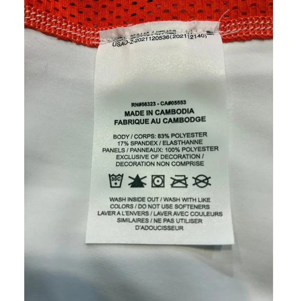 Nike Dri-FIT Mesh Racerback Tank Women’s M White Orange Running Workout Top